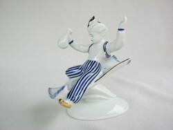 Retro ... Hollóházi porcelán figura nipp Aladdin repülőszőnyegen