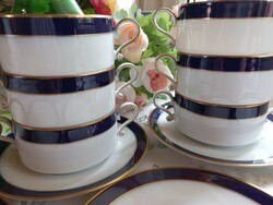 Elegant h & c heinrich soup cup and small plate with 6 pieces of cobalt