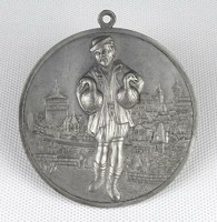 1J129 Georg Leykauf : Vásári ón plakett 7.2 cm
