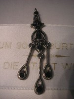 UT Antik mourning jewelry also suitable silver-plated Jet or amber stone-set pendant rarity 5.5 cm