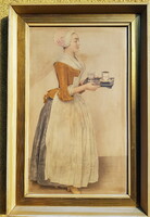 Liotard: A szép csokis lány – 70 x 50 cm!  Múzeumi másolat! Szabó marcepán "arca" is a kép!