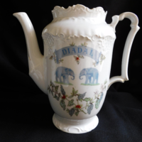Special antique teapot with triumph inscription and elephant pattern - without lid