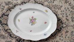 Kínáló Asztalközép,sültes tál, Herendi porcelán virág mintás.35 x26 cm