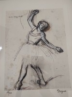 Edgar Degas (1834-1917) "Dance Training" MORLOT által Párizsban kiadott litográfia keretben:36 x 46