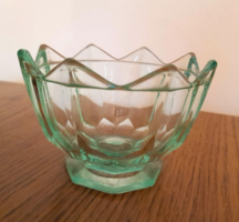 Old art deco rare green glass sugar bowl