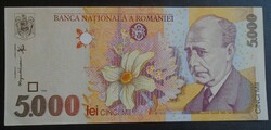 27  96 Régi bankjegy  -  ROMÁNIA   5000 Lei 1998       P107  UNC