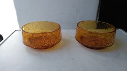 Austrian art deco loetz? Crackle glass-cracked glass bowls-candle holders even