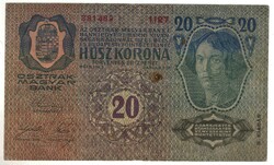 20 korona 1913 2. auflage osztrák bélyegzés 2.