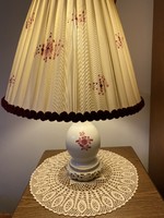 Herendi lila Waldstein mintás lámpa festett selyem lámpaernyővel
