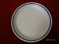 Zsolnay porcelain small plate, blue striped, diameter 17 cm. He has! Jókai.