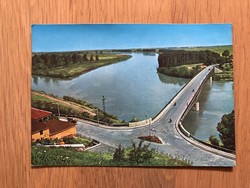 TOKAJ - Tisza-Bodrog torkolata a híddal képeslap