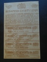 17 41  HUNGARY  -  candle ration coupon -  gyertya jegy -  Budapest   1918
