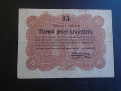 17 34  HUNGARY  - Kincstári utalvány 15 pengő krajczárra  - 1849  Kossuth bankó
