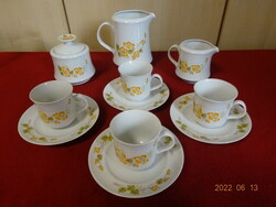Lowland porcelain coffee set for four people, yellow floral. He has! Jókai.