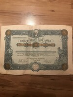 Szövetkezeti üzletrész 10 pengő értékben 1923 Badacsonytomaj