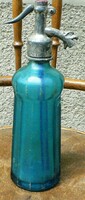 Kék szódás üveg ,bordázott falú, sas fejes 1926