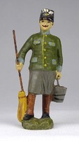 1J500 Antique miniature German Elastolin railway worker figure for model train layout, 10.5 cm