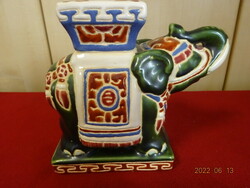 Vietnamese glazed ceramic elephant flowerpot, two pieces. He has! Jókai.