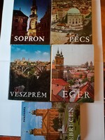 Guidebooks: Pécs, Sopron, Veszprém, Eger, Debrecen