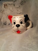 Cute puppy porcelain mug with cup., 10X10 cm.