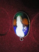 Fire enamel pendant with beautiful colors 3 cm