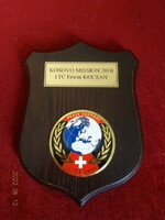 Memorial plaque, Kosovo mission, Switzerland. He has! Jókai.