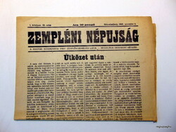 November 8, 1945 / for the people's newspaper / birthday in Zemplén! Origin newspaper! No. 22202