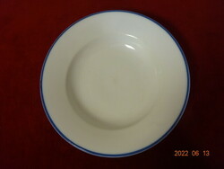 Zsolnay porcelain blue striped antique deep plate. He has! Jókai.