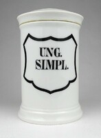 1I500 Régi porcelán patika edény tégely UNG. SIMPL.