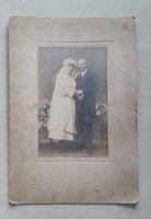 Antique wedding photo old cardboard photo vintage bride groom photo