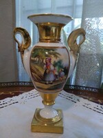 Old Paris porcelán serleg váza az 1820-as évekből, restaurált, Timeának foglalva!