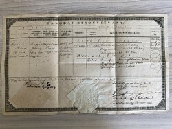 1848-as bizonyítvány, Jedlik Ányos, Horváth Árpád, Petőfi özvegyének férje aláírásával
