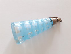 Régi art deco parfümös üveg 1930 körül hántolt kék pöttyös üveg kölniszóró