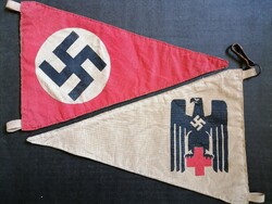 Nazi, swastika nsdap and drk (deutsches rotes kreuz) flag, flag