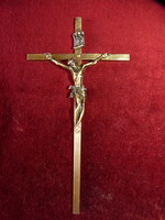 100 years old copper crucifix / 16x8 cm.