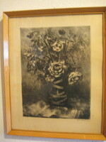 Bordás Ferenc   1911-1982 , : Virágcsendélet   50 x 40 cm