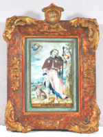 Szent Rókus portré, 18. század, eredeti keretben