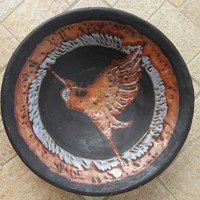 Old large ceramic centerpiece - deep bowl marked with a cute mark