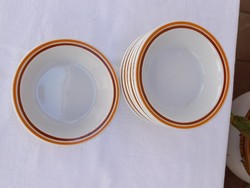 Great Plain porcelain_orange-brown striped salad, compote plate set_menza