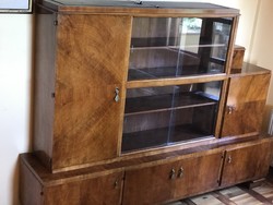 Art-deco dolgozoszoba butorok,vitrines szekreny,íróasztal,