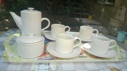 4 sze-s Fehér kapucínós-kávés készlet  hibátlan, kompl.