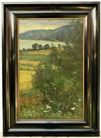 Krutsay Ferenc (1868 - 1924) Dunakanyar Dömösi Táj c. festménye 84x60cm Eredeti Garanciával!