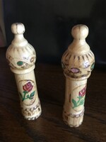 Bulgarian souvenir in wooden holder with rose oil