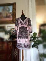 Dorothy perkins 38 oriental patterned casual party dress with trim