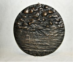 Percz János - Bronz fali dombormű - Falidísz - 20 cm