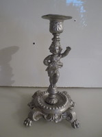 Aluminum - 19 x 10 x 10 cm - old - rich in detail - candle holder - flawless