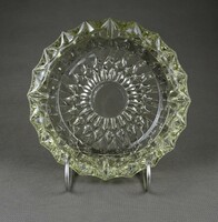 1J543 old thick-walled large glass ashtray 17.5 Cm