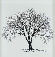 1J524 tree of life mural in white frame 30 x 30 cm