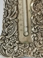 Antik angol ezüst asztali hőmérő
