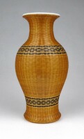 1J542 old bamboo oriental porcelain vase 14 cm